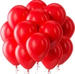 Red Latex Balloons 12" + Helium