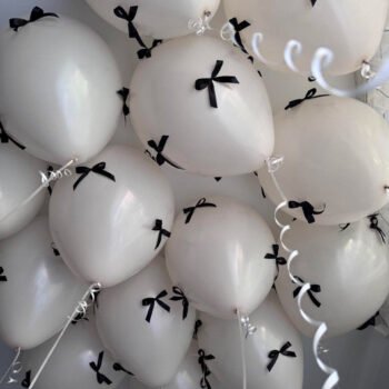 15 szt Balony z helem i kokardkami